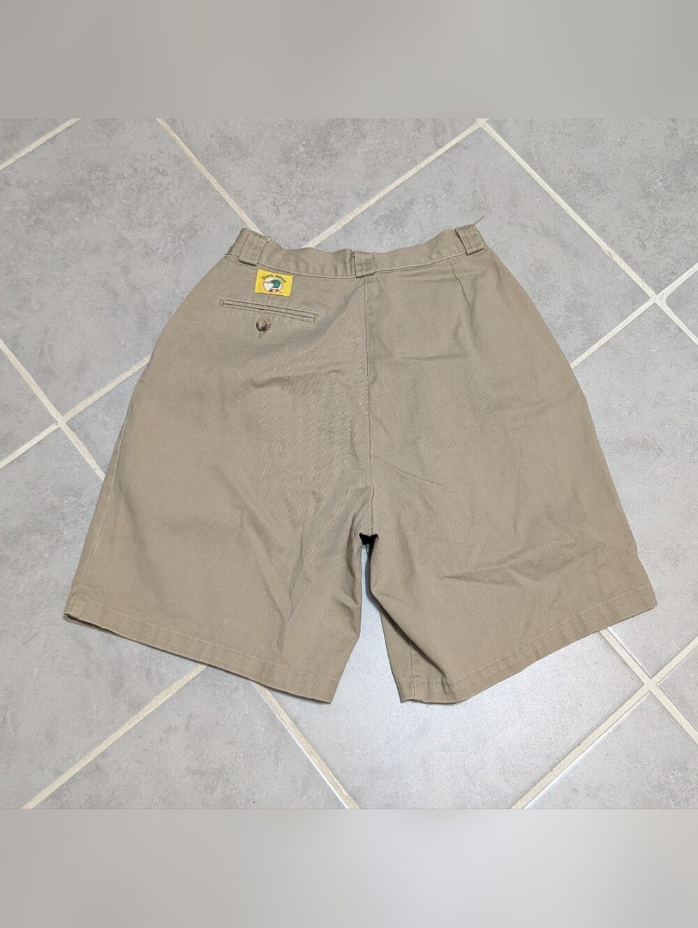 Vintage Duck Head Women's High Waisted Pleated Khaki Shorts Cotton Tan Size 8 Ma